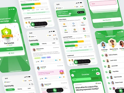 Programming Learning Platform app design clean coding app design duolingo education interface learning learning app learning platform mobile mobile app modern programming saas ui ux