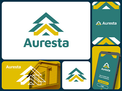 Auresta - House Logo Design a logo brand identity branding business logo company logo creative design design project geometric logo graphic design home logo house logo logo logo design logos modern logo real estate shape logo strong design visual identity