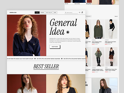 General Idea - Fashion E-Commerce branding e commerce fashion marketplace minimalist mobile design online online shop shop ui web design