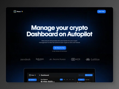 Hexa FX — SaaS Landing Page clean crypto dark dashboard future futuristic landing page minimalism modern saas saas dashboard saas landing page simple ui ux