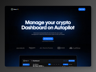 Hexa FX — SaaS Landing Page clean crypto dark dashboard future futuristic landing page minimalism modern saas saas dashboard saas landing page simple ui ux