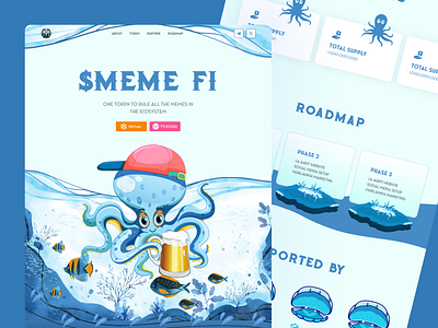 PEPE & MEME COIN $meme fi defen degen elon inu line art mem meme meme coin meme token octopus pepe poster presale shiba stonk trend ui wallet crypto website