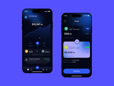 Crypto Wallet App crypto app crypto app design crypto app ui crypto banking crypto bitcoin wallet crypto currency crypto exchange crypto exchange app crypto wallet cryptocurrency application cryptocurrency ui design defi app exchange app ui exchange wallet finance fintech app homieslab mobile app swap ui ux