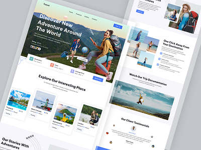 Nature Explore Travel Landing Page adventure figma landing page mountains nature tour tourism travel travel agency ui design uiux user interface web website website design