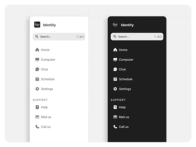 Sidenav - Made using Identity b2b dashboard minimal nav menu navbar navigation navigation bar navmenu product design saas search search bar sidenav ui ui design ui kit user experence user interface