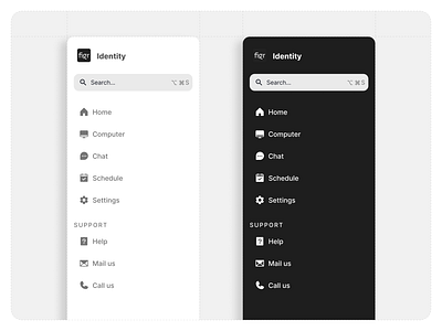 Sidenav - Made using Identity b2b dashboard minimal nav menu navbar navigation navigation bar navmenu product design saas search search bar sidenav ui ui design ui kit user experence user interface