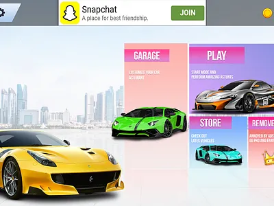 Car Racing Game UI 3d game ui design design game ui graphic design ui uiux