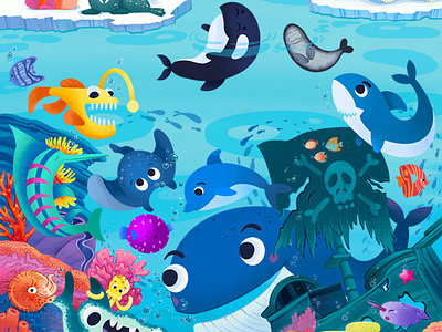 Sea animals. Puzzle. ABC abc adobe adobe photoshop alphabet brand branding digital digital art game graphic design illustration kids game kids illustration procreate product design puzzle sea sea animal shark