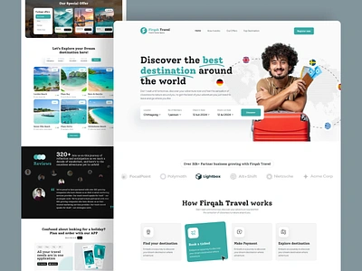 Travel Landing Page Template UI/UX Design | Travel Website branding design dribbble illustration landing page design logo travel travel agency travel app travel landing page travel uiux travel website travelling ui uiux vector web design website design