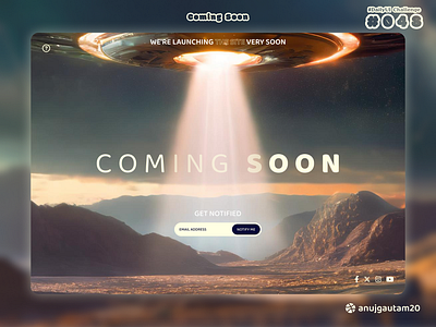 #DailyUI Challenge #048 : Coming Soon 048 48 app coming soon creative creativity dailyui dailyui048 dailyui48 design dribbble graphic design illustration landing page minimalistic modern ui uiux ux webpage