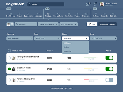 SaaS Product Page Dashboard Design clean crm dashboard dashboard design design e commerce ecommerce management product design product detail product page saas saas design sales sales dashboard sales management ui