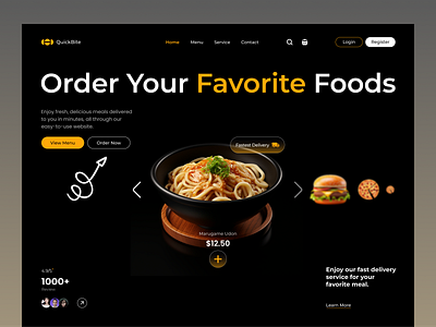 Food Delivery Landing page delivery food food delivery landing page food delivery website food order graphic design home page landing page restaurant ui ux web design website