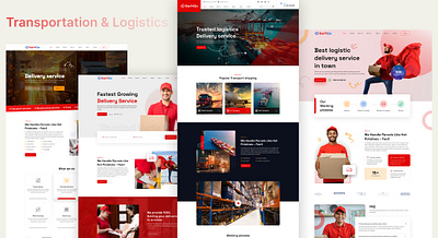 SwiftGo - Transport & Logistic Services Figma template courier delivery delivery service fast logistic service transport ui