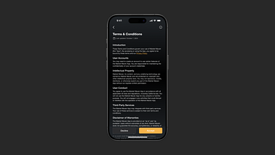 Day 89 - Agree to Terms #DailyUI dailyui darkmode design ios privacy policy tc ui ux