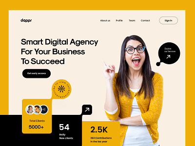 Digital Agency Landing page Design design dribbble dribble interface landing landing page landing page ui design landing pages minimal ui uiux ux web web designer web page ui web pages web ui design webpage website webui