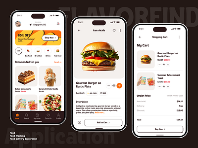 Food Delivery App Exploration app cafe shop clean cooking delivery design drink ecommerce food minimalis order restaurant tracker ui ux web