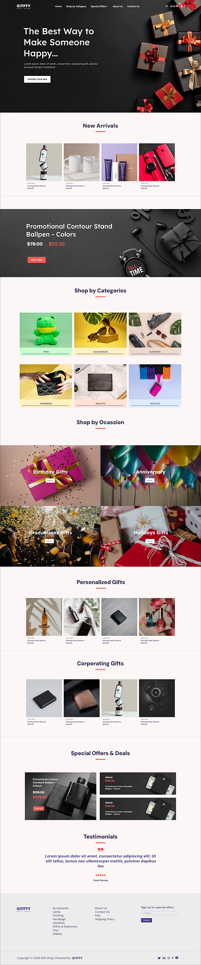 GIFTY (Gift Shop) E-Commerce Website Design animation best e commerce designers best e commerce websites design e commerce websites designs gift shop gift shop design graphic design order now shopify designs ui