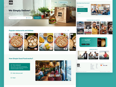 Simply Good Food Delivery branding desktop figma design food food delivery food delivery home page home page ui user experience user interface ux