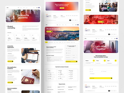 Website design for student recruitment agency abroad design designer edtech education landing page student study uidesign userexperience userinterface uxdesign web web design webdesign webdesigner website website design