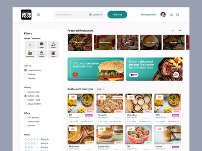 Simply Good Food Delivery branding figma filters food delivery food delivery figma food search restaurant search ui user experience user interface ux website