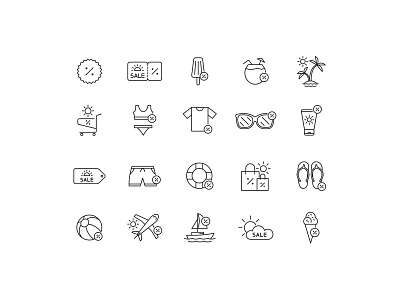 Summer Shopping Icons icon icon design icon set shopping icon summer summer icon summer shopping vector icon