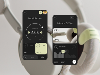 App Design android app bright design headphones ios light mobile modern rounding sound ui ux volume