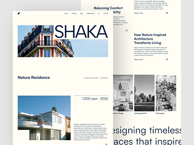 Shaka - Architecture Design Studio apartment architect architects architecture architecture design architecture studio archy beige design studio home house landing page magazine minimal minimalist outstanding prototype residential uiux ux design