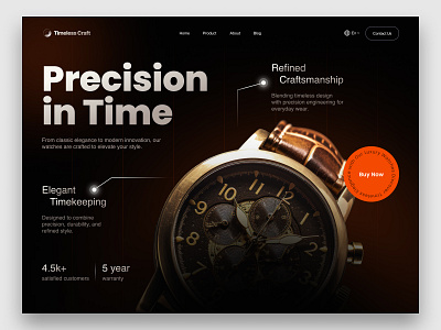 Elegant Watch Landing Page concept design ecommerce landing page minimalistdesign precisiondesign ui uiux ux watch web design webdesign website