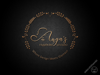 Logo design for Anga's Fashion Studio boutique logo branding cloth brand cloth logo clothing brand fashion fashion brand fashion logo hat logo illustration lady logo logo style logo