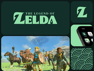 The Legend of Zelda -Logo Redesign branding game games gaming graphic design graphics green icon logo logotype shapes the legend of zelda typography zelda