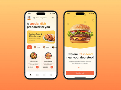 Food Delivery App Ui Concept delivery delivery app delivery service ecommerce food drink food app food delivery food delivery app food order grocery minimal design mobile mobile app mobile app design online food online product online shopping restaurant app ui ux