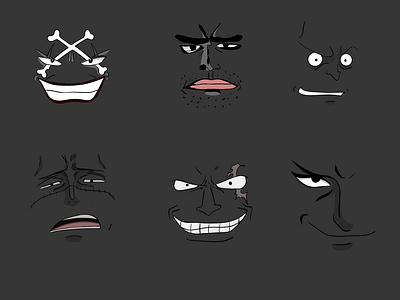 Character faces (one piece) art commission digitalpainting drawing faces graphic design illustration onepiece painting