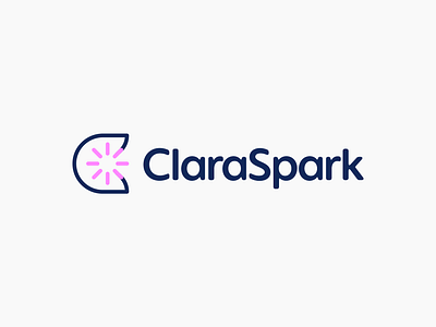 ClaraSpark clean geometric logomark logotype minimalist simple spark logo