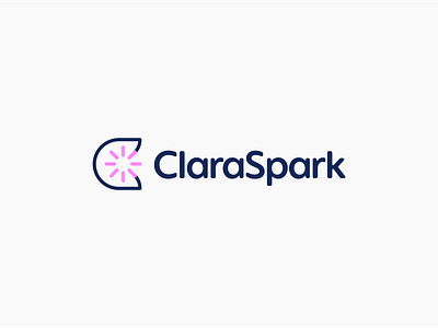 ClaraSpark clean geometric logomark logotype minimalist simple spark logo