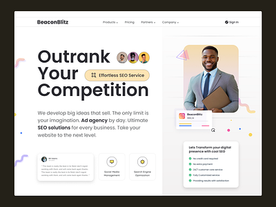 BeaconBlitz || Ads & Seo Agency Hero Exploration ads affliate agency blog boost design header hero homepage marketing navigation promote promotion rank remote seo social uxui web design website