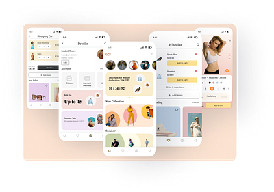 E commerce App 2d android app design branding colors creative design ecommerce fashion figma graphic design icon interface ios logo shopping app typography ui ux vector