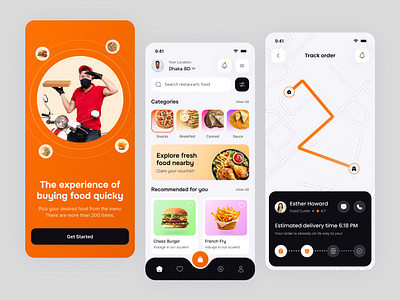 Food Delivery App UI app chief app concept delivery delivery app drink eating fast food food food app minimal mobile app redesign resturant app tracking app trends ui ui design user interface ux