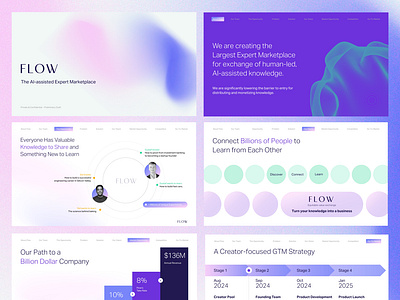 Flow - Pitch Deck branding deck design fund google slide graphic design illustration investor keynote logo pitch deck powerpoint template presentation design purple slides ui