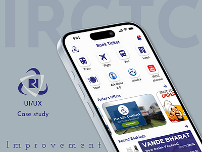 IRCTC Improvement | Ticket Booking app app bookingapp branding design layouts logo new redesign ticket ui ux vector