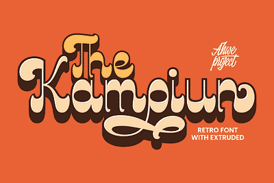 Kampiun - Retro Font with Extrude unique font