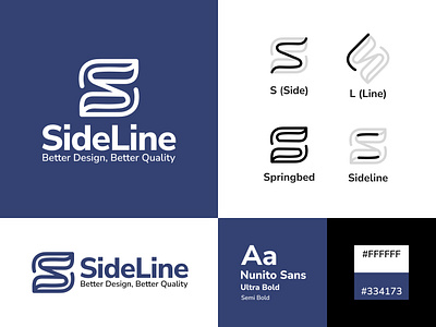 SideLine - Spring Bed Logo Design branding business logo company logo creative design elegant logo graphic design initials logo letter logo line art logo logo logo concept logo design logo meaning logo philosophy logos modern logo professional stylish design visual identity