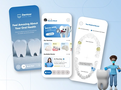 Dental App Mobile Design appointment app booking app clean dental app dental care dental clinic dental website dentist dentist app dentists dentisty doctor app health app healthcare medical application mobile app mobile design teeth ui uiux