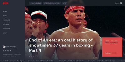 The Ring Magazine - Redesign concept (Hero) animation boxing hero interface news sport ui ux web