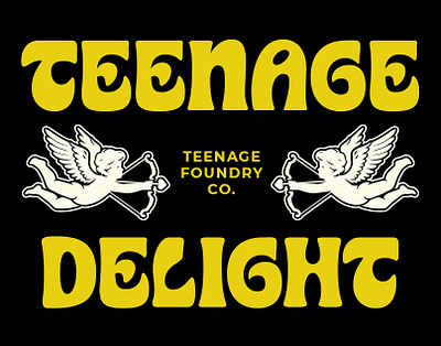 Teenage Delight Font bold font branding design display display font font fonts groovy illustration logo logotype merchandise retro retro font typeface ui vintage