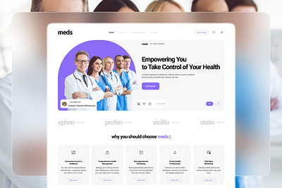 Meds - Healthcare Landing Page application apps consultation design doctor healthcare help layout medical online screen ui ux website wellness