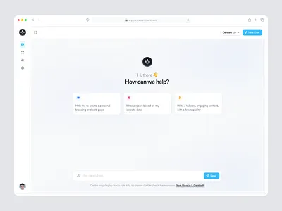 Centra - Chat AI Dashboard ai ai assist ai saas artificial intelligence chat chat ai chat bot clean dashboard design llm message minimal saas ui ux