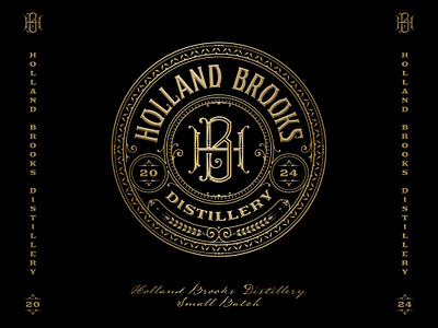 Holland Brooks Distillery badge badge logo brand identity branding classy design distillery distilling co european graphic design identity logo logo design monogram sophisticated vintage vintage logo