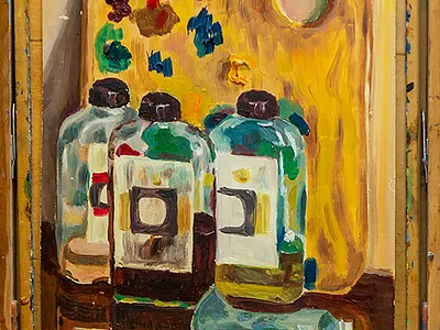 Oil and Brushes art oil painting stilllife