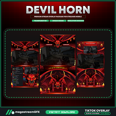 Devil Horn Stream Overlay for Tiktok, Live Streaming, Tiktok haunted forest