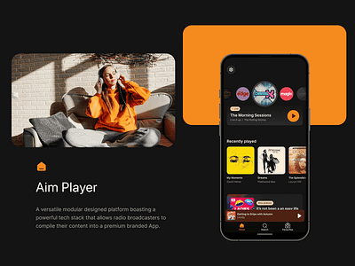 AIM Player audio app audio platform audio ui best ui designer carousel dark ui digital designer entertainment ui interface designer music app music player music ui radio radio player radio ui top ui designer ui design ui designer uiux design ux design